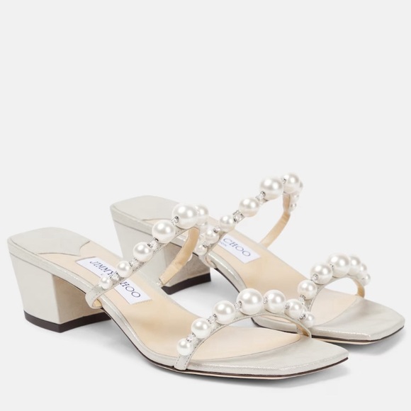 Jimmy Choo Pearl Heeled Leather Sandals - Picture 2 of 3